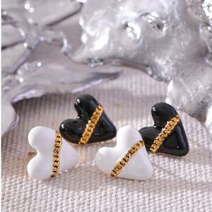 Unchain My Heart Black Heart Stud Earrings
